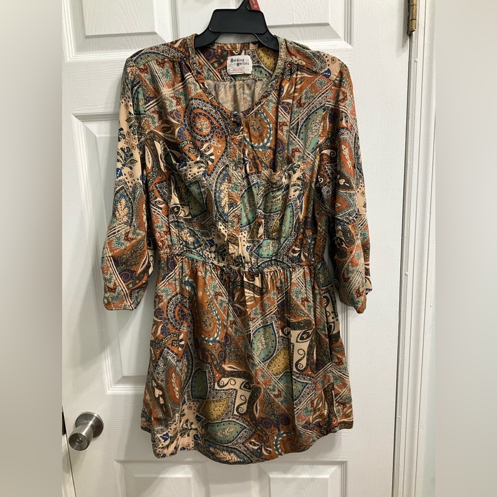 HOLDING HORSES Multicolor Paisley Mini‎ Dress Sz 10
